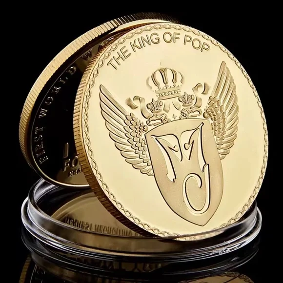 Michael Jackson The King of Pop Gold-plated Commemorative Collectible Coin Gift - Picture 2 of 2